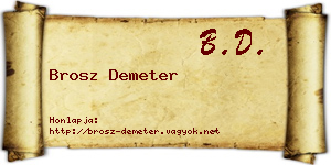 Brosz Demeter névjegykártya
